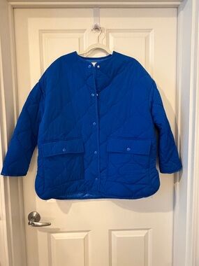 Zara Royal Blue Quilted Jacket